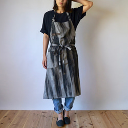 咖啡廳圍裙/墨水條紋/三河紡織平紋 第1張的照片