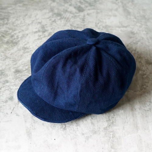 美品 ブルーブルー BLUE BLUE 刺し子 キャスケット インディゴ 藍 美品 ブルーブルー BLUE BLUE 刺し子 キャスケット インディゴ 藍