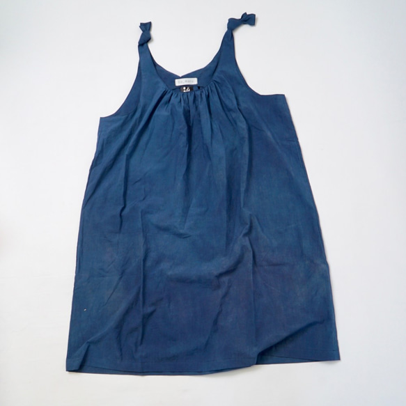 [限量：1件] Hiiraira吊帶連衣裙[靛藍] /吊帶背心連衣裙 第5張的照片