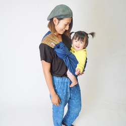 Asanoha 嬰兒背帶/藍色/Mikawa 紡織 第2張的照片