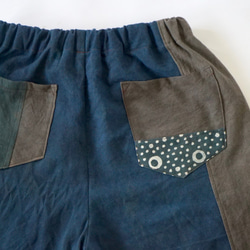 半褲/鯨鯊/Ararekomon 模版染色拼布/三河紡織 第6張的照片