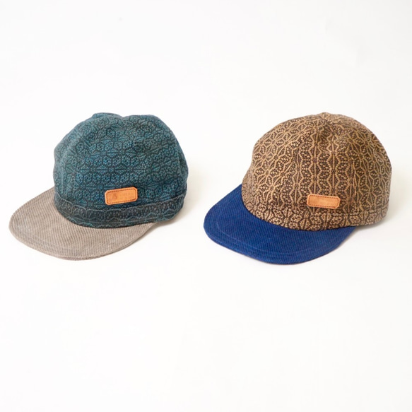 兩色帽子麻紋/2色/三河棉刺子編織 第1張的照片