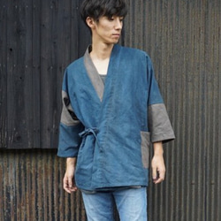 Patchwork Samue / Blue Gray x Gray / Mikawa Textile 第1張的照片