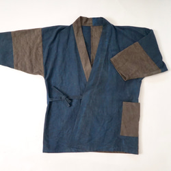 Patchwork Samue / Blue Gray x Gray / Mikawa Textile 第6張的照片