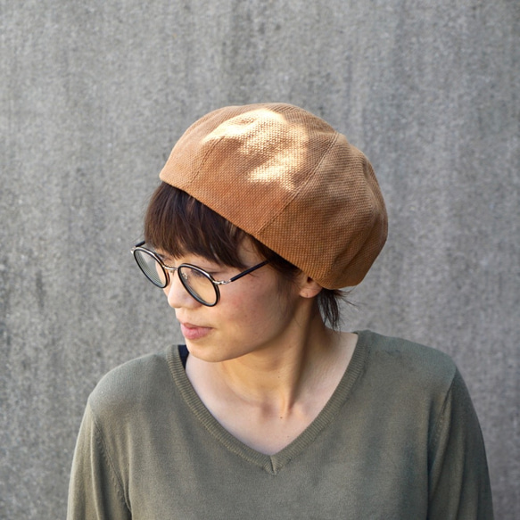 蓬鬆貝雷帽/4色/三河棉質編織 第3張的照片