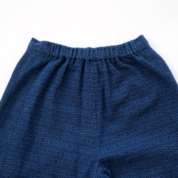 亞麻圖案闊腿褲/2色/三河棉刺子編織 第7張的照片