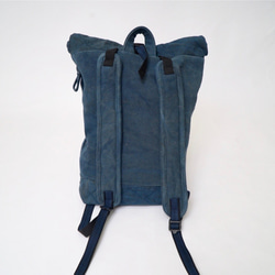 Roll Top Backpack Blue Grey / Judo Wear x Tabi Fabric Backpack B 第4張的照片
