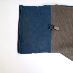 卷頂背包 / 兩色 / 藍灰色 x 灰色 / 三河棉 sashiko 編織 第6張的照片
