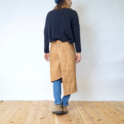 小島卷咖啡廳圍裙 UZUiRO/米色/三河紡織 第2張的照片