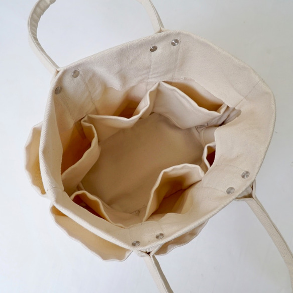 素食袋（大號）9號帆布赤塔棉/ Sashiko圖案印花/手提袋 第5張的照片