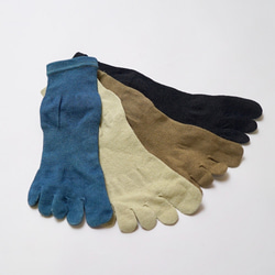 日本紙五趾襪/2色套裝/24-27cm/附靛藍染色手巾包裝 第5張的照片
