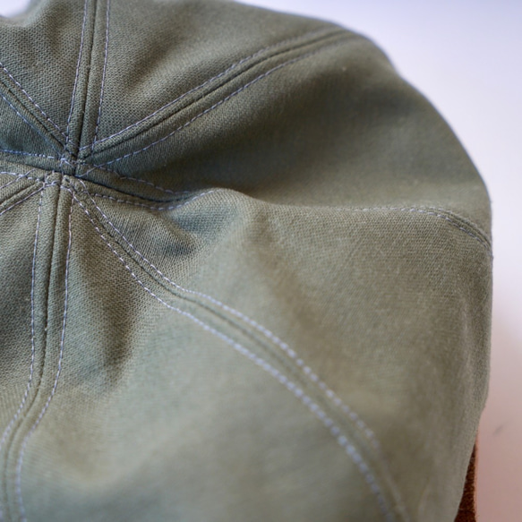 もこもこベレー帽 /ミリタリーカーキ/三河織物 6枚目の画像