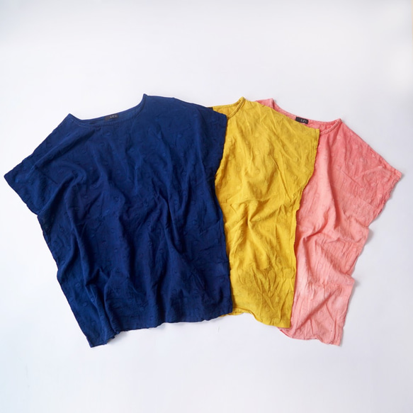 ゆるふわドットTシャツ/爽やか2カラー/遠州織物 2枚目の画像