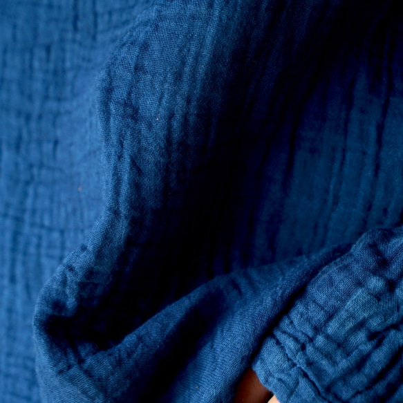 寬鬆紗布T卹/靛藍/赤塔棉三重紗布 第5張的照片