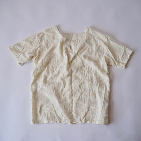 「夏日福袋」鑰匙領紗布T卹（本色）+羚羊褲（灰色） 第2張的照片