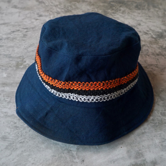 漁夫帽/圍裙設計/海軍藍/三河紡織 第2張的照片