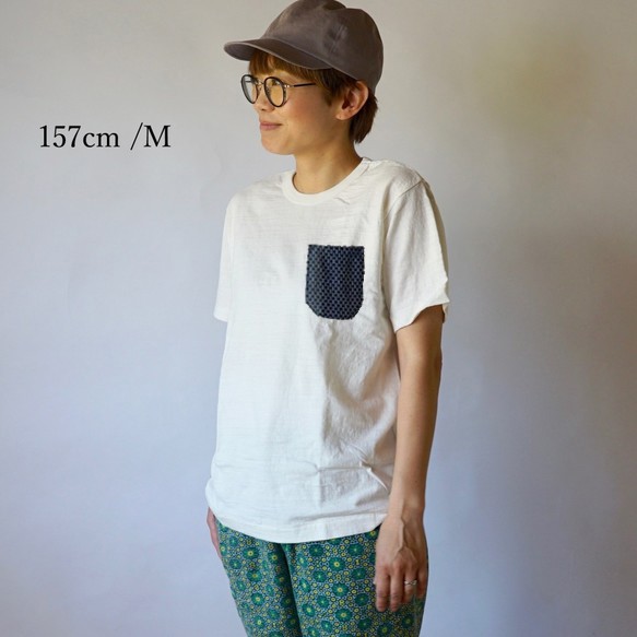 刺し子ポケット 吊り編みスラブTシャツ/和歌山県産 ニット編生地 8枚目の画像