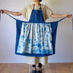 蓬鬆圍裙/靛藍/三河紡織 第2張的照片