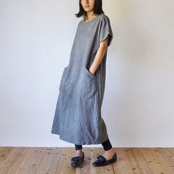 休閒連衣裙/灰色/三河紡織 第1張的照片