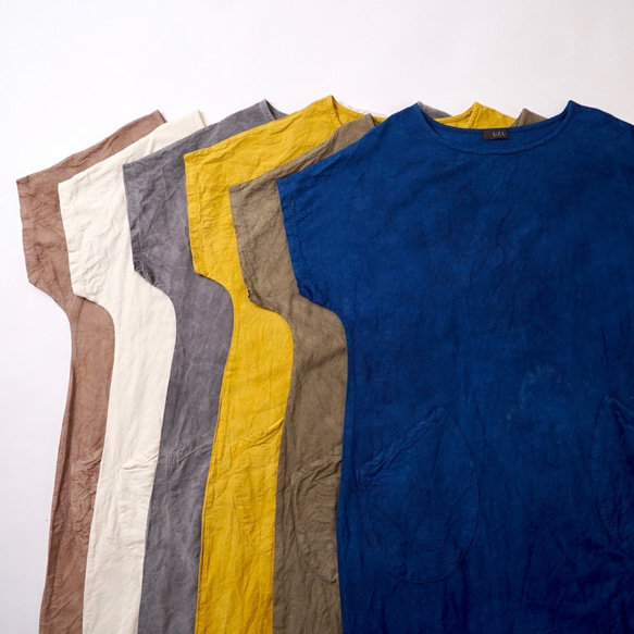 休閒連衣裙/藍色/三河紡織 第8張的照片