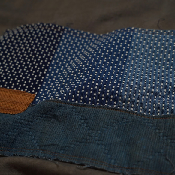 和歌山縣刺子編織貼花T卹/灰色/針織面料 第5張的照片