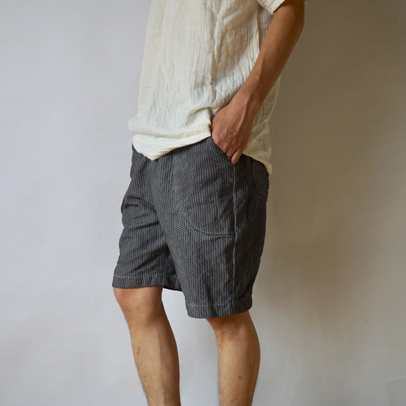 單刺子短褲/灰色/三河棉刺子織 第2張的照片