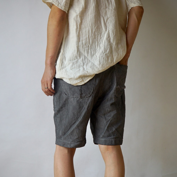單刺子短褲/灰色/三河棉刺子織 第3張的照片