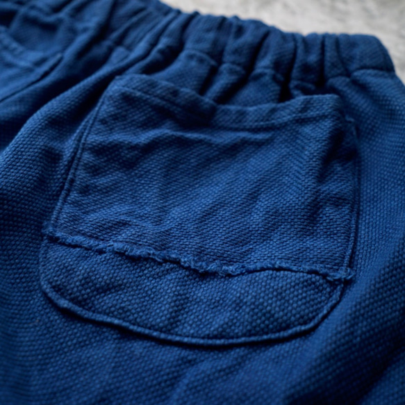 半褲刺子織/純藍染色/三河棉刺子織 第7張的照片