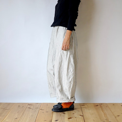 一件式刺子氣球褲/米白色/三河棉刺子編織 第2張的照片