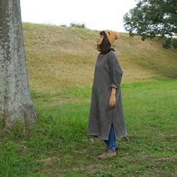 《福袋》暖暖加厚連衣裙/灰色+真絲針織帽/3色 第3張的照片