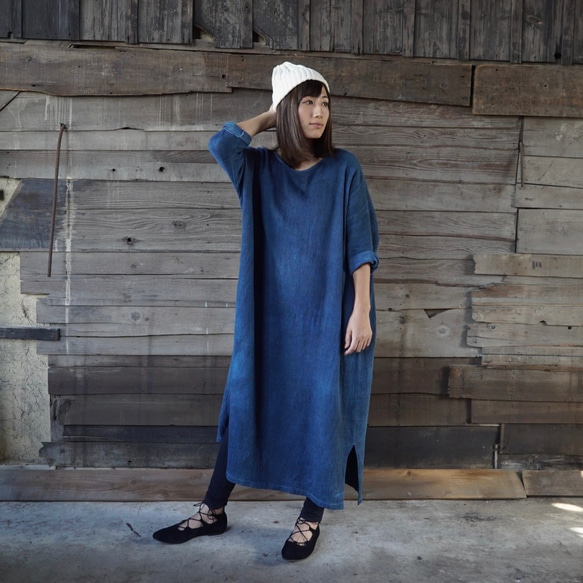 《福袋》暖暖厚裙/藍色+絲針織帽/3色 第3張的照片