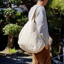 2way 手提袋/灰白色/Mikawa 紡織圍裙帆布 第5張的照片