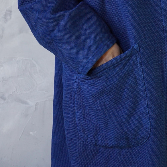 2way羽織コート/４カラー/三河木綿 刺し子織　裏地ダブルーガーゼ付 7枚目の画像