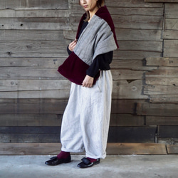 “新年福袋”Snood Poncho/Tweed &amp; Velor Bordeaux + Single Sashiko B 第2張的照片