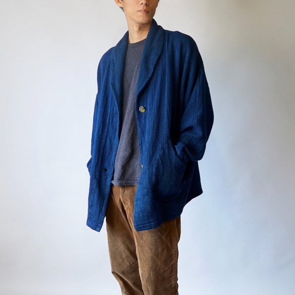 「福袋」休閒開衫/靛藍+單肩包/米色 第5張的照片