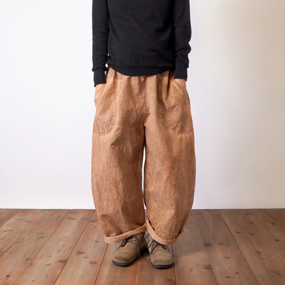 バルーンパンツ/ブラウン/三河織物 キュロット・ワイドパンツ