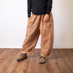 燈籠褲/棕色/三河紡織 第2張的照片