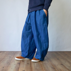 燈籠褲/靛藍/三河紡織 第6張的照片