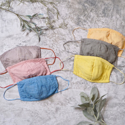 成人紗布三維口罩/ 6種顏色（本色，植物染色）/赤塔棉 第1張的照片