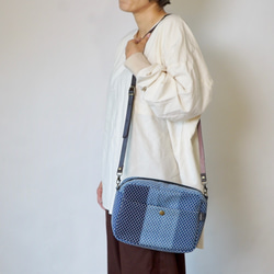 簡約單肩包 / 靛藍 sashiko weave / Enshu Textile 第3張的照片