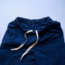 「福袋」立領紗布襯衫/本色+慢跑褲/藍色2件套 第7張的照片