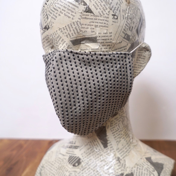 刺し子立体マスク/3カラー/三河木綿 3枚目の画像