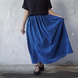 夏季長裙/圓點靛藍/Enshu Textile 第2張的照片