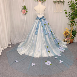 花びら　葉　オーバースカート　カラードレスになる　ウェディングドレスの色直し　オーダーメイドウェディング　色変更無料 1枚目の画像