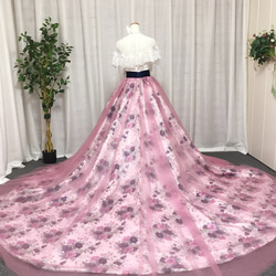 花柄のオーバースカート、チュールオーバースカート、ドレスの色直し用、ハンドメイドウェディング 3枚目の画像