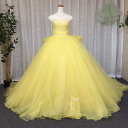オーガンジーのカラードレス、ハンドメイドウェディングドレス、 1枚目の画像