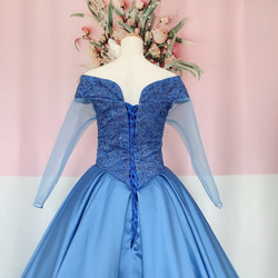 長袖カラードレス、ハンドメイドウェディングドレス、 7枚目の画像