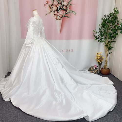 パール付け、豪華さウェディングドレス、シフォン 40-3.jpg