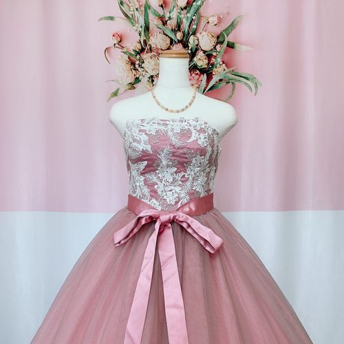 くすみピンクのカラードレス、ウェディングドレス、オーダーメイド ...