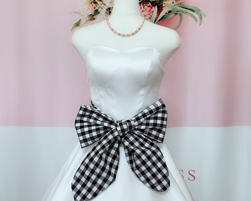 ハンドメイドサッシュリボン、サッシュベルト、蝶々、 ドレス